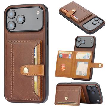 iPhone 17 Pro Max Retro Style Case with Wallet - Brown