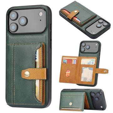 iPhone 17 Pro Max Retro Style Case with Wallet - Green