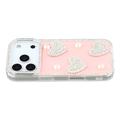 iPhone 17 Pro Max Sparkling Love and Pearl Hybrid Case - Pink