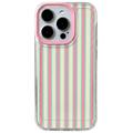 iPhone 17 Pro Max Stripe Pattern Hybrid Case - Pink