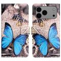 iPhone 17 Pro Max Style Series Wallet Case - Blue Butterfly