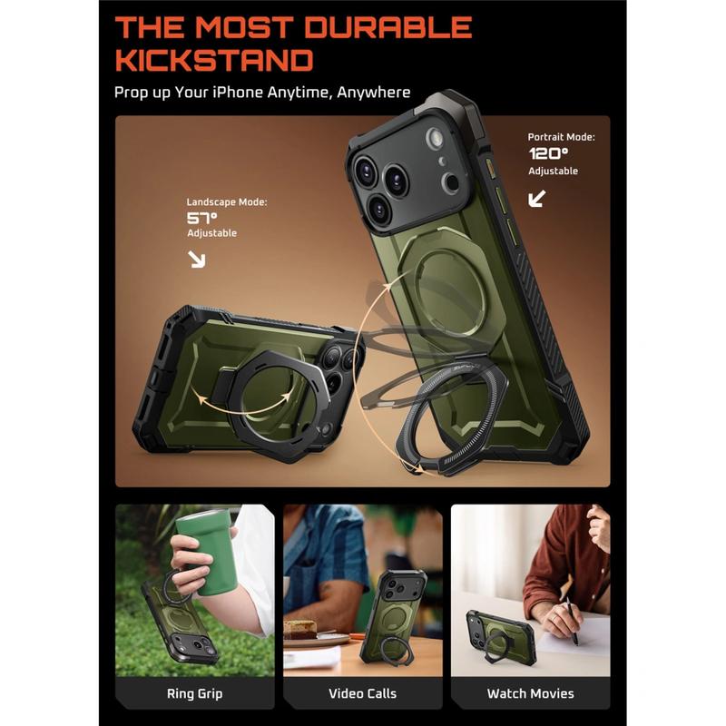 SUPCASE Unicorn Beetle Grip Hülle Für IPhone 16 Pro – Robuste Schutzhülle Mit Ständer & MagSafe (Grün)
