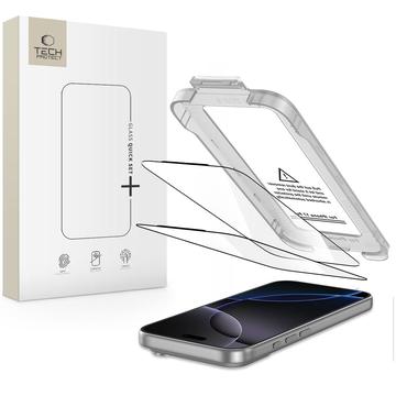 iPhone 17 Pro Max Tech-Protect Quick Set+ 2-Pack Tempered Glass Screen Protector - Clear