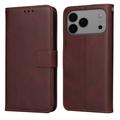 iPhone 17 Pro Max Wallet Case with Stand - Brown