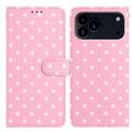 iPhone 17 Pro Polka Dot Pattern Wallet Case - Pink