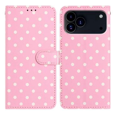 iPhone 17 Pro Polka Dot Pattern Wallet Case - Pink
