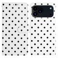 iPhone 17 Pro Polka Dot Pattern Wallet Case - White