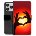 iPhone 17 Pro Premium Wallet Case - Heart Silhouette