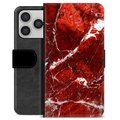 iPhone 17 Pro Premium Wallet Case - Red Marble
