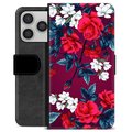 iPhone 17 Pro Premium Wallet Case - Vintage Flowers