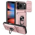 iPhone 17 Pro Rotary Ring Hybrid Case with Camera Shield - Rose Gold