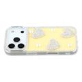 iPhone 17 Pro Sparkling Love and Pearl Hybrid Case - Yellow