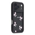 iPhone 17 Pro Stylish Shockproof TPU Case with Raised Edges - Black / Bow