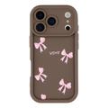 iPhone 17 Pro Stylish Shockproof TPU Case with Raised Edges - Brown / Bow