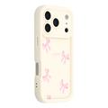 iPhone 17 Pro Stylish Shockproof TPU Case with Raised Edges - White / Bow
