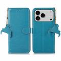 iPhone 17 Pro/18 Pro Wallet Leather Case with RFID - Blue