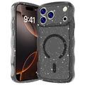iPhone 17 Pro Wave-Edge Laser Glitter MagSafe Case - Translucent Black