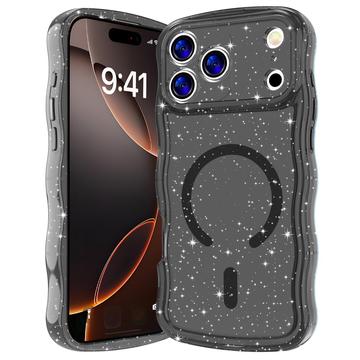 iPhone 17 Pro Wave-Edge Laser Glitter MagSafe Case - Translucent Black