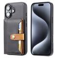 iPhone 17 Retro Style Case with Wallet - Black