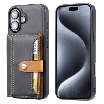 iPhone 17 Retro Style Case with Wallet - Black