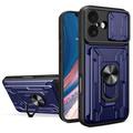 iPhone 17 Rotary Ring Hybrid Case with Camera Shield - Blue