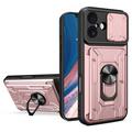 iPhone 17 Rotary Ring Hybrid Case with Camera Shield - Rose Gold