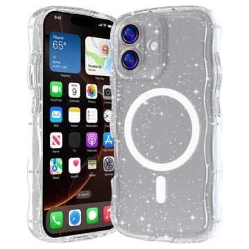 iPhone 17 Wave-Edge Laser Glitter MagSafe Case - Clear