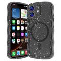 iPhone 17 Wave-Edge Laser Glitter MagSafe Case - Translucent Black