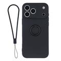 iPhone 18 Pro Max Liquid Silicone Case with Ring Holder and Wrist Strap