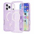 iPhone 18 Pro Max Stylish Glitter Series Hybrid Case - MagSafe Compatible - Purple