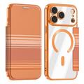 iPhone 18 Pro Max Stylish Magnetic Flip Case with RFID Card Slots - Orange