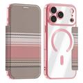 iPhone 18 Pro Max Stylish Magnetic Flip Case with RFID Card Slots - Pink