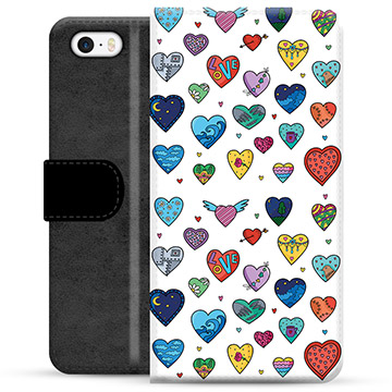 iPhone 5/5S/SE Premium Wallet Case - Hearts