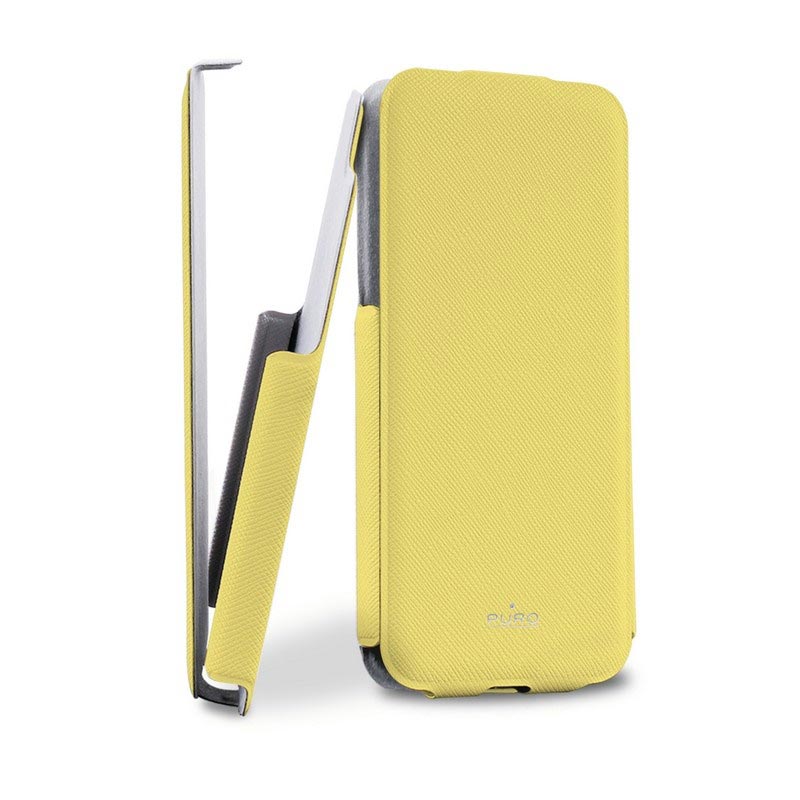 syndroom Plagen plaag iPhone 5C Puro Ultra Slim Flip Leather Case - Yellow