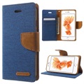 Samsung Galaxy S7 Mercury Goospery Canvas Diary Wallet Case - Blue