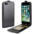 iPhone 7/8/SE (2020)/SE (2022) Vertical Flip Case with Card Slot - Black