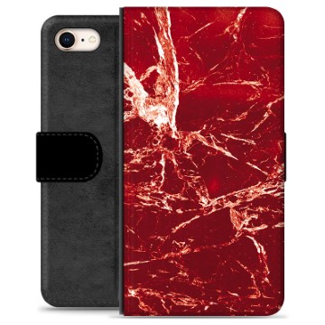 iPhone 7/8/SE (2020)/SE (2022) Premium Wallet Case - Red Marble