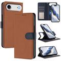 iPhone Air Detachable Wallet Case with MagSafe, RFID Protection & Hand Strap - Brown / Blue