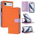 iPhone Air Detachable Wallet Case with MagSafe, RFID Protection & Hand Strap - Orange / Purple