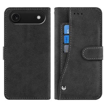 iPhone Air Elegant Retro Wallet Case with Rotating Card Holder - Black