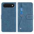 iPhone Air Elegant Retro Wallet Case with Rotating Card Holder - Blue