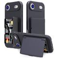 iPhone Air Hybrid Case with Hidden Mirror & Card Slot - Black