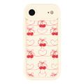 iPhone Air Stylish Shockproof TPU Case with Raised Edges - White / Bow-Tied Cherries