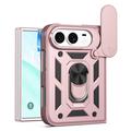 iPhone Duo Rotary Ring Hybrid Case with Camera Shield - Rose Gold