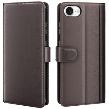iPhone 16e Wallet Leather Case with Kickstand - Brown