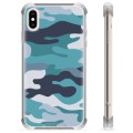 iPhone X / iPhone XS Hybrid Case - Blue Camouflage