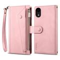 iPhone XR Esseble Zipper Wallet Case with Wrist Strap - Pink