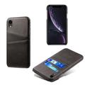 iPhone XR KSQ Coated Plastic Case with Card Slots - Black