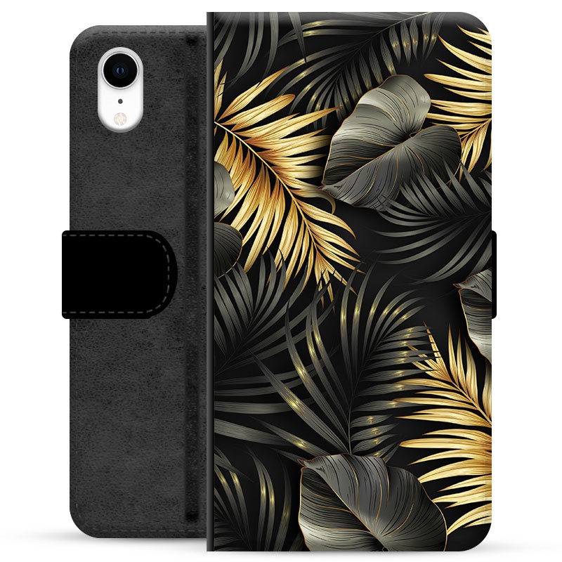 iPhone XR Premium Wallet Case Golden Leaves