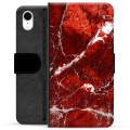 iPhone XR Premium Wallet Case - Red Marble